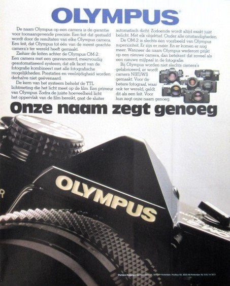 9 vintage advertenties reclames Olympus camera 1981 foto, Ophalen of Verzenden, Gebruikt, Overige typen