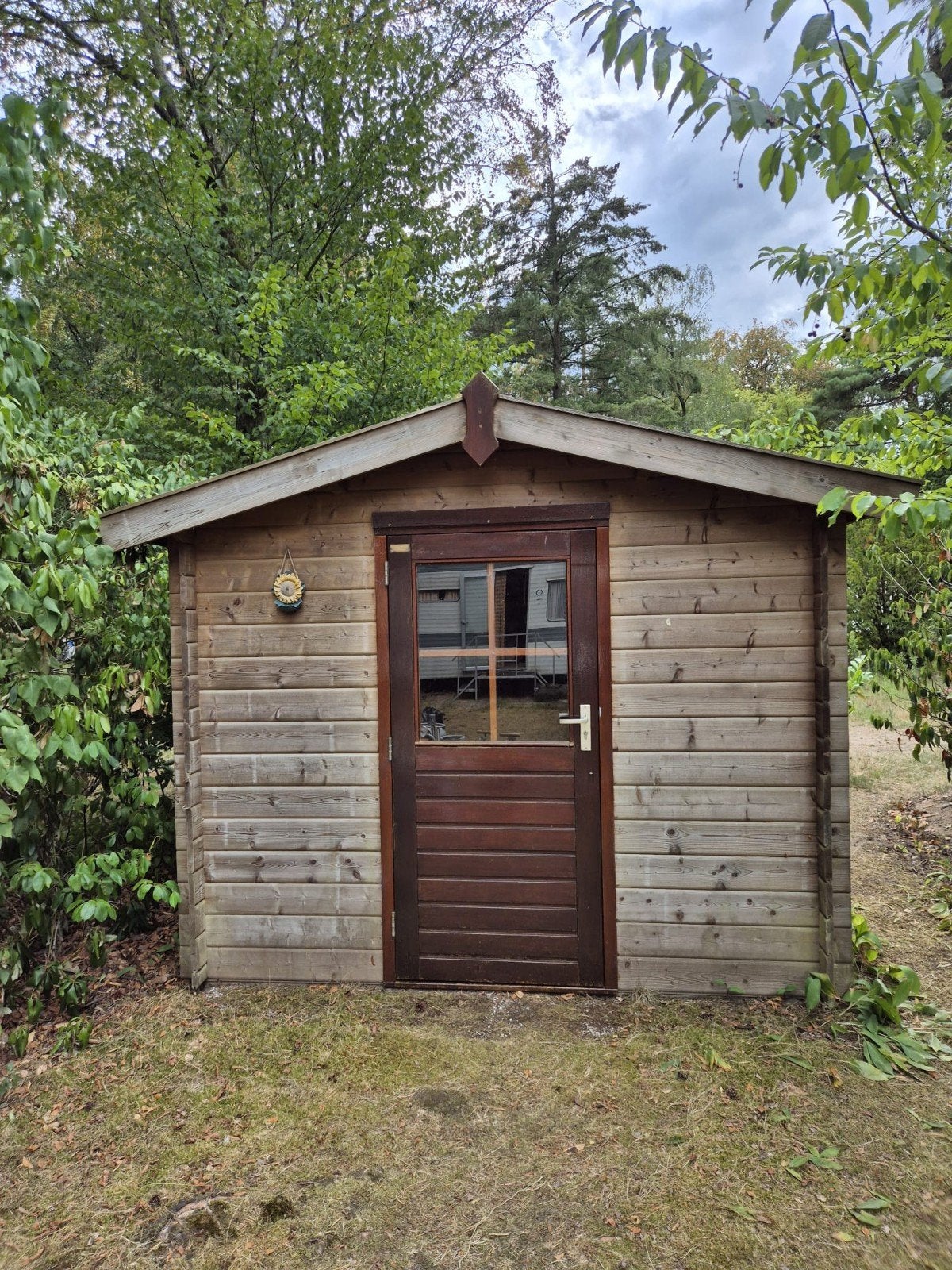 Houten tuinhuis in zeer goede staat (Lokatie Doorn), Tuin en Terras, Tuinhuizen, Ophalen, 200 tot 400 cm, 250 tot 500 cm, Zo goed als nieuw