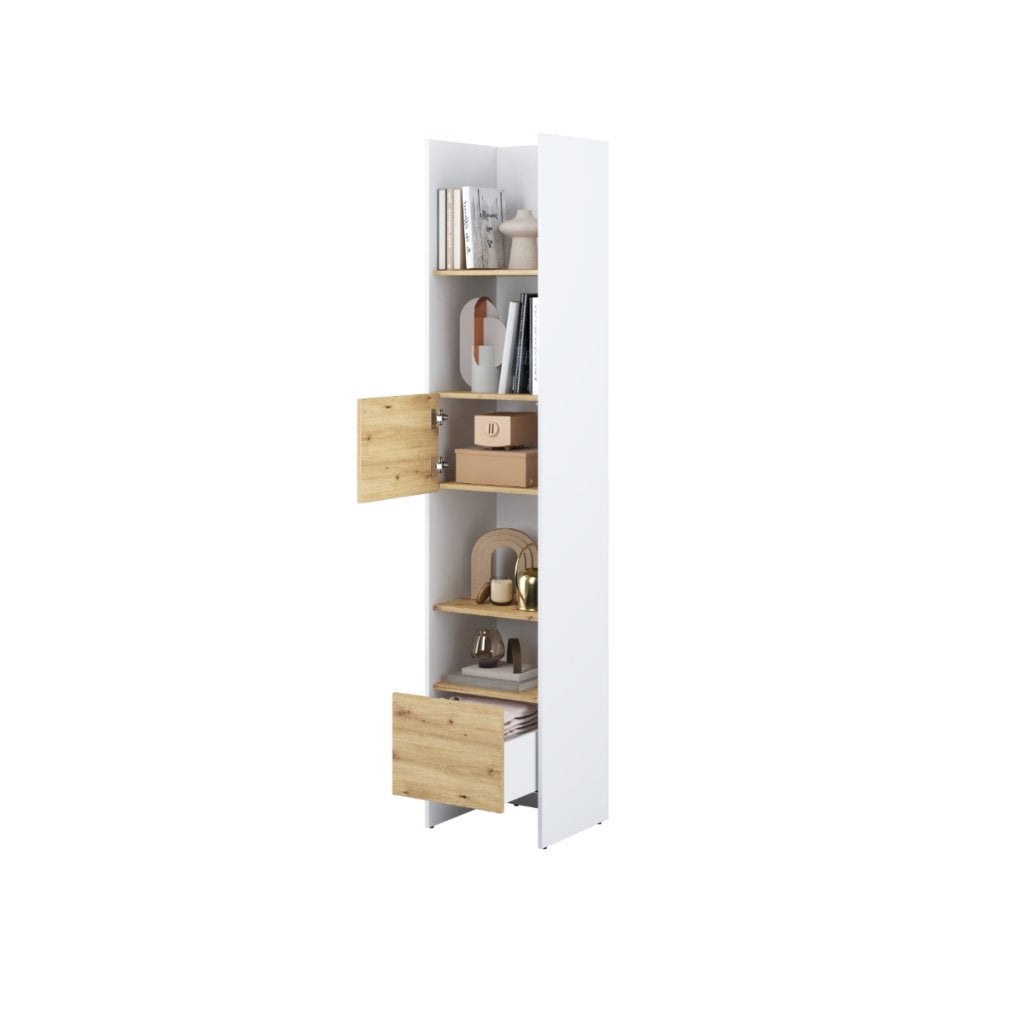 Concept boekenkast (44 cm) - Wit/eikenkleur, Niet ingevuld, Niet ingevuld, Niet ingevuld