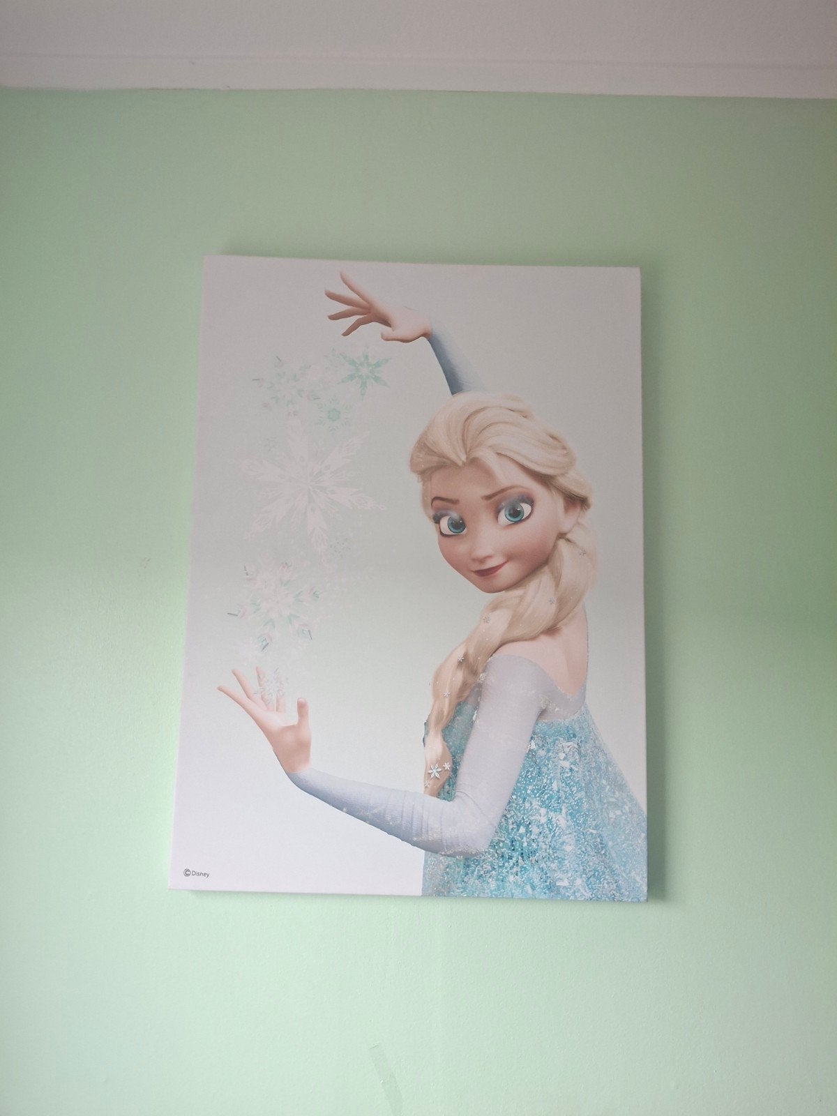 Groot Elsa Canvas Doek - Frozen Muurdecoratie, Huis en Inrichting, Ophalen of Verzenden, 75 – 100, 50 tot 75 cm, Print