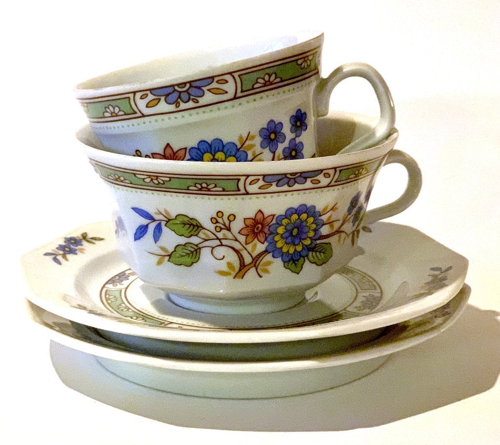 Winterling Bavaria kop en schotel bloemendecor vintage
