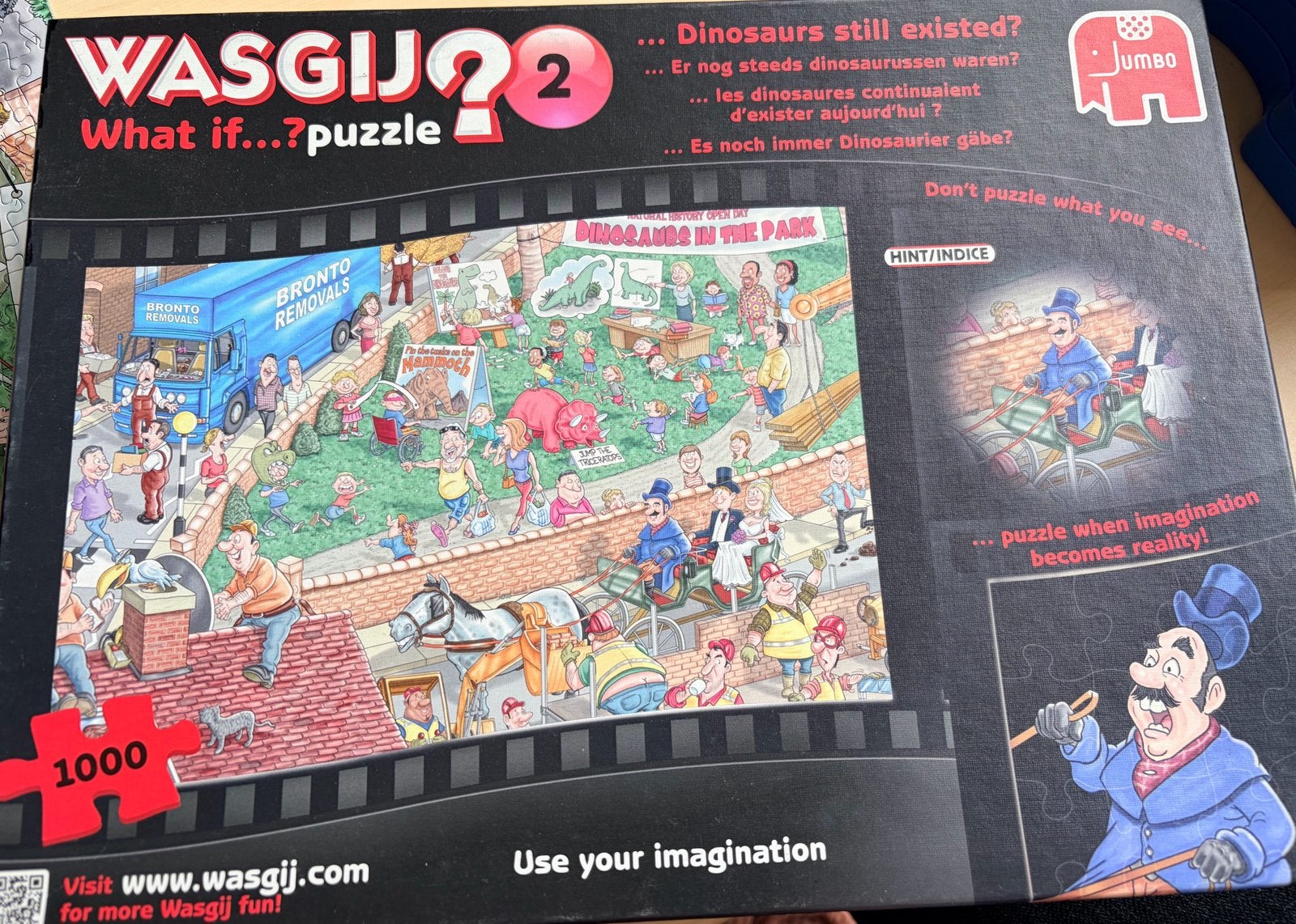 WasGij puzzel What if… dinosaurs still existed?, Ophalen, 500 t/m 1500 stukjes, Gebruikt, Legpuzzel