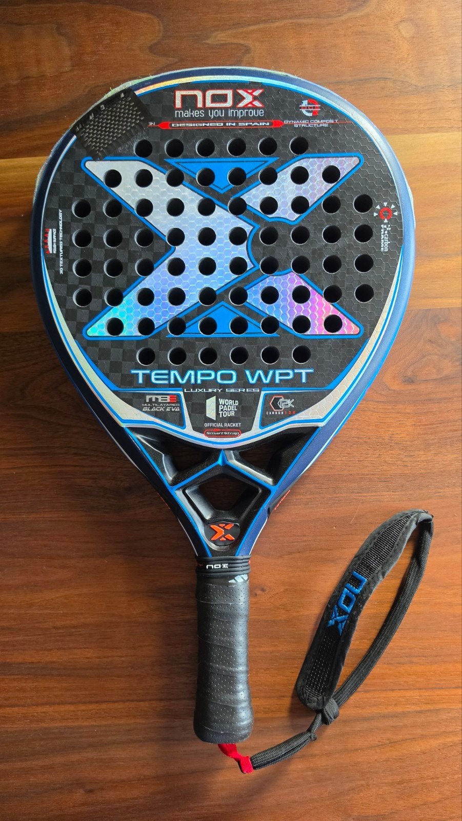 Nox Tempo WPT Luxury Series 12K Padelracket, Ophalen of Verzenden, Gebruikt, Padelracket