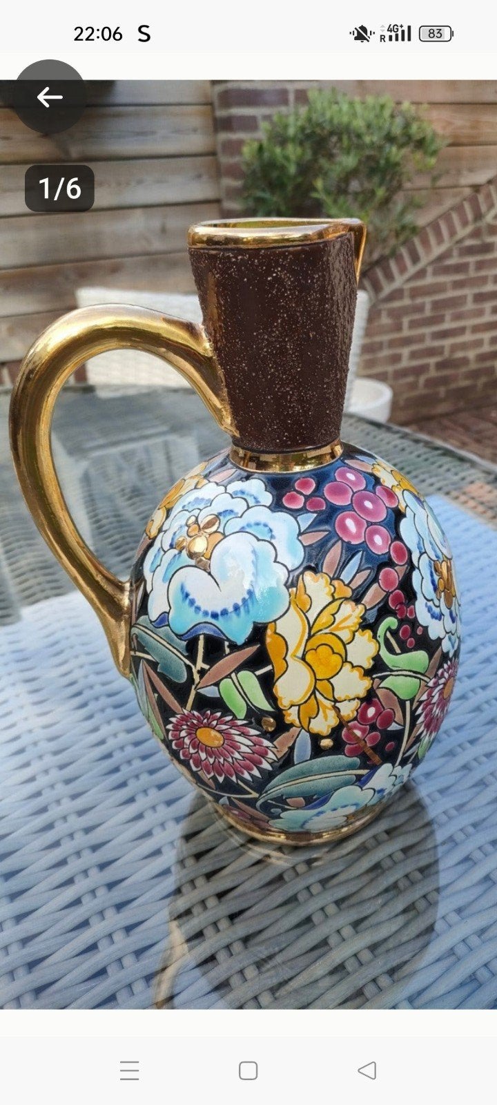 Prachtige vaas/kan van Boch Frères La Louvière, Ophalen