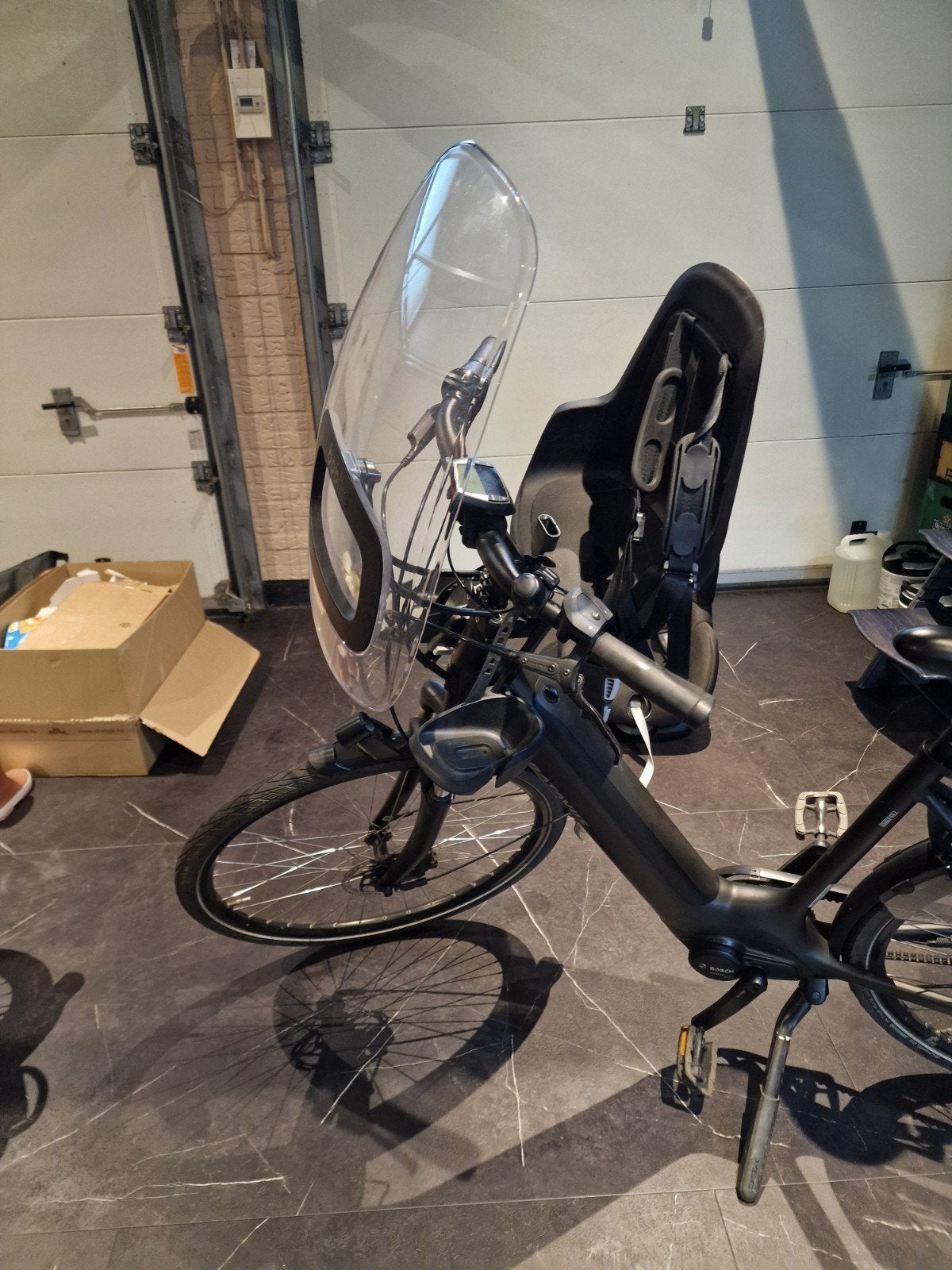 Bobike kinderstoeltje met windscherm voorop de fiets, Ophalen of Verzenden, Gebruikt
