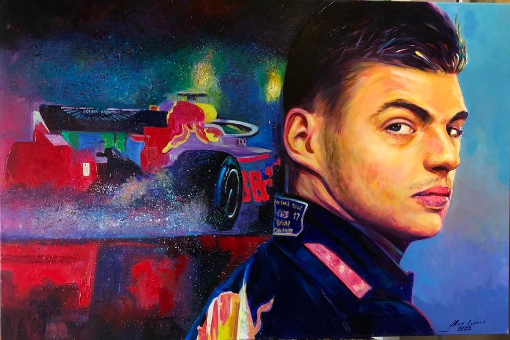 Alex L- Max Verstappen- Handgeschilderd (100%)- Origineel, Ophalen of Verzenden