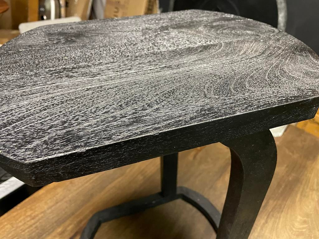 Zwart massief mangohouten laptoptafel enzo 30x40x55 cm, Ophalen, Nieuw