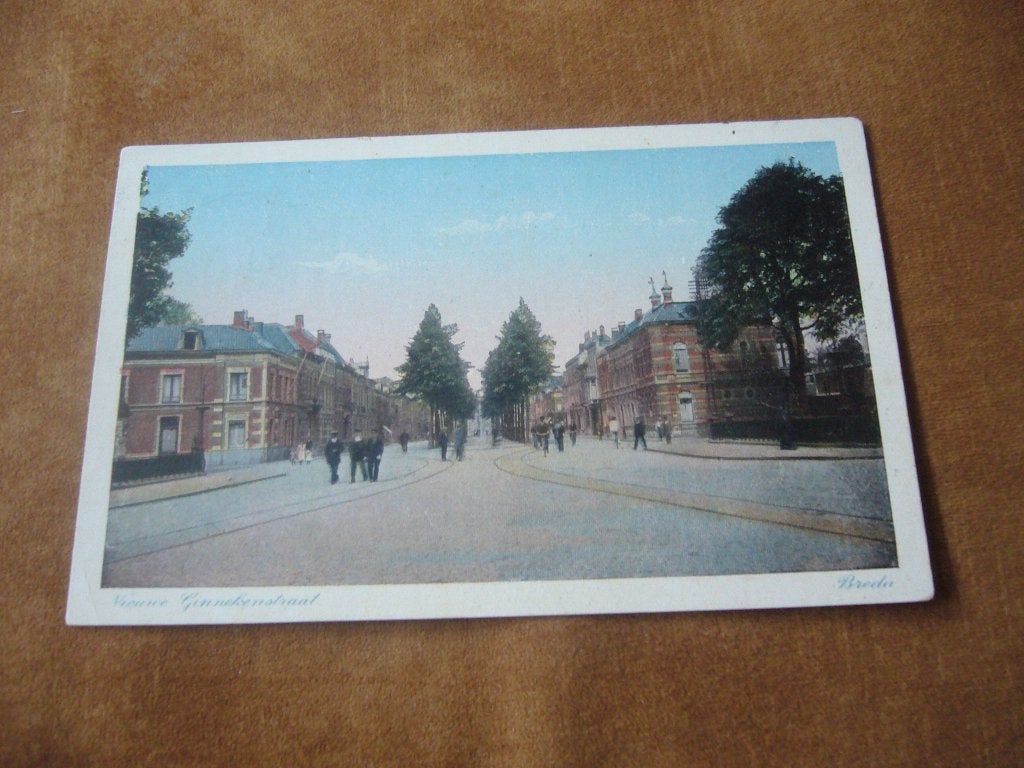 BREDA  =  NIEUWE GINNEKENSTRAAT  BRIEFKAART 1937, Ophalen of Verzenden, 1920 tot 1940, Gelopen, Noord-Brabant