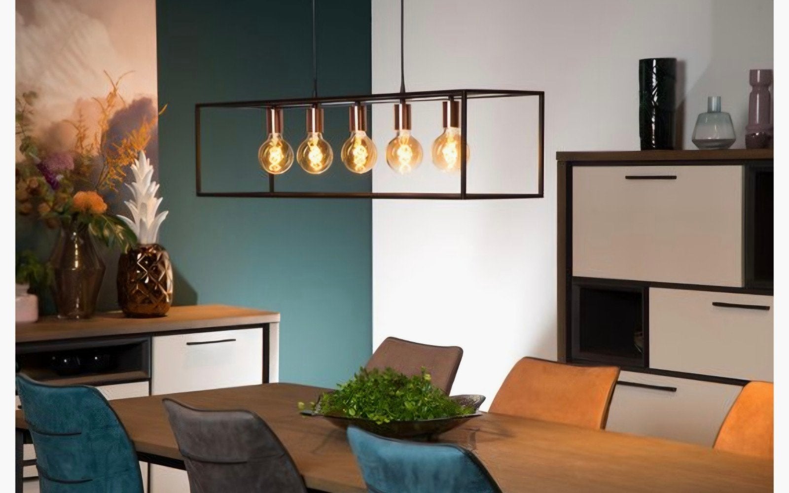 Lucide hanglamp Arthur incl. 5 Philips lampen, Huis en Inrichting, Lampen | Hanglampen, Ophalen, Modern, Industrieel, E27 (groot)
