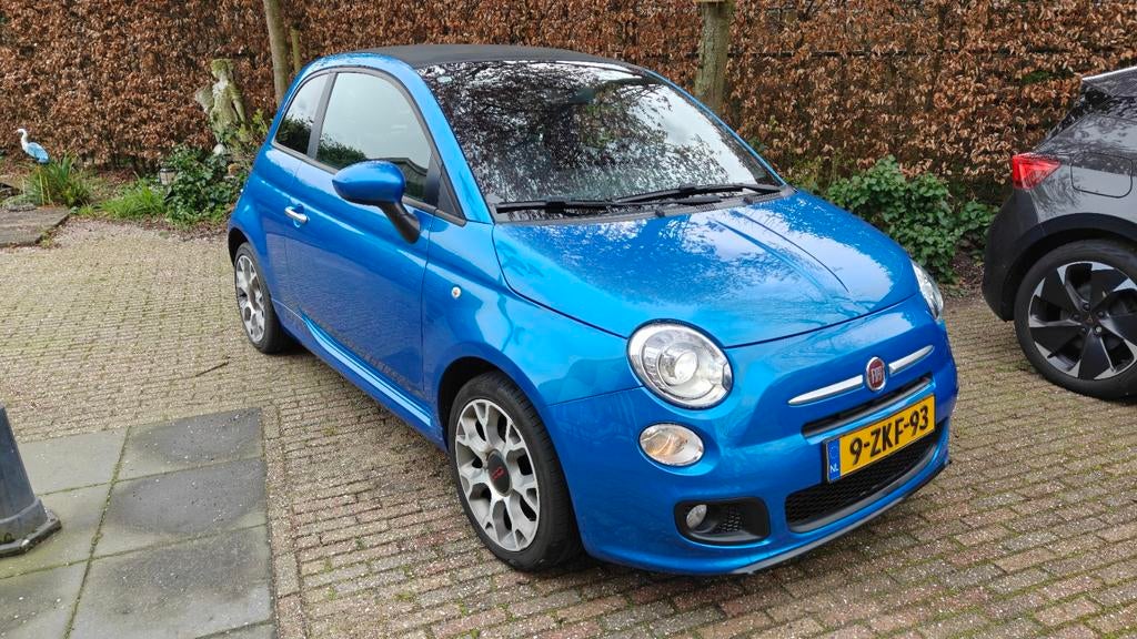 Goed onderhouden Fiat 500s Twinair cabrio  2015 Blauw, Auto's, Fiat, Particulier, 500C, Benzine, A, Cabriolet, Handgeschakeld