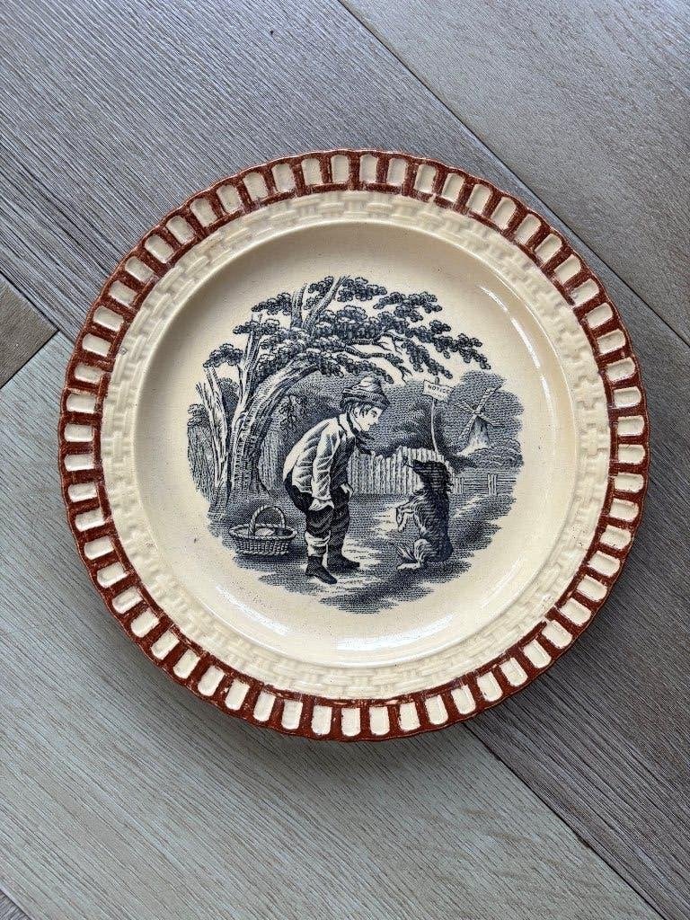 Antiek Vintage Bord Petrus Regout Maastricht Pasop, Ophalen of Verzenden