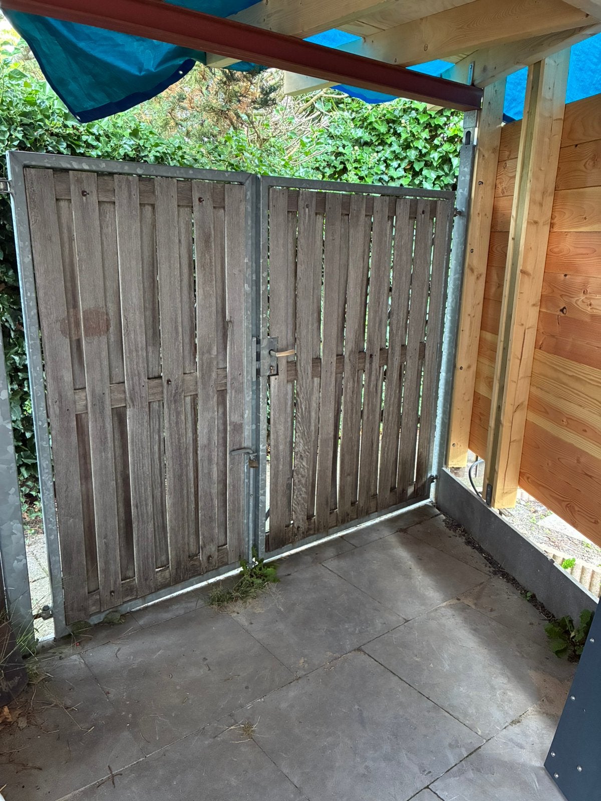 Tuinhek / poort, Tuin en Terras, Ophalen, Staal, 150 tot 200 cm, Zo goed als nieuw