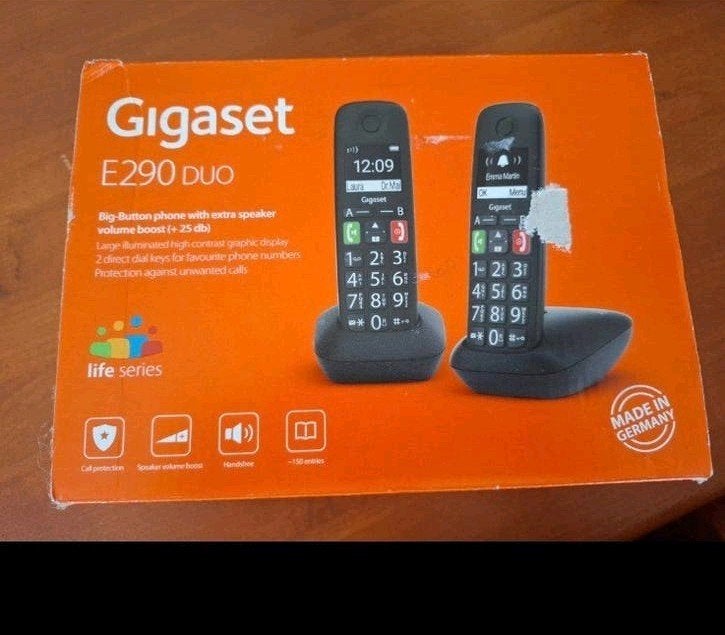 Gigaset E290 DUO - Draadloze telefoons met grote knoppen, Ophalen of Verzenden, Zo goed als nieuw, 2 handsets
