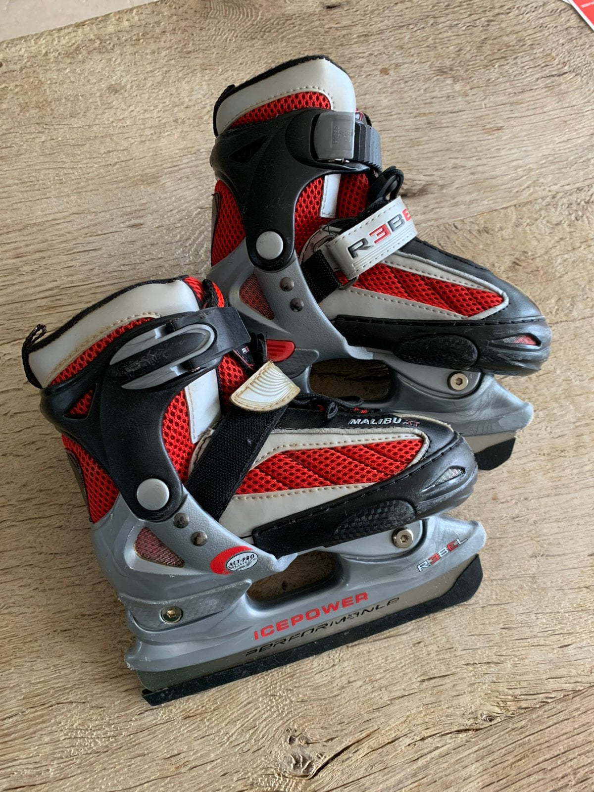 Rebel Malibu XT ijshockeyschaatsen verstelbaar maat 30 - 33, Ophalen, Gebruikt, IJshockeyschaatsen, Overige merken