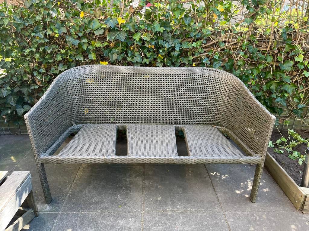 Tuinset met bank en 2 stoelen, Ophalen, Gebruikt, Kunststof