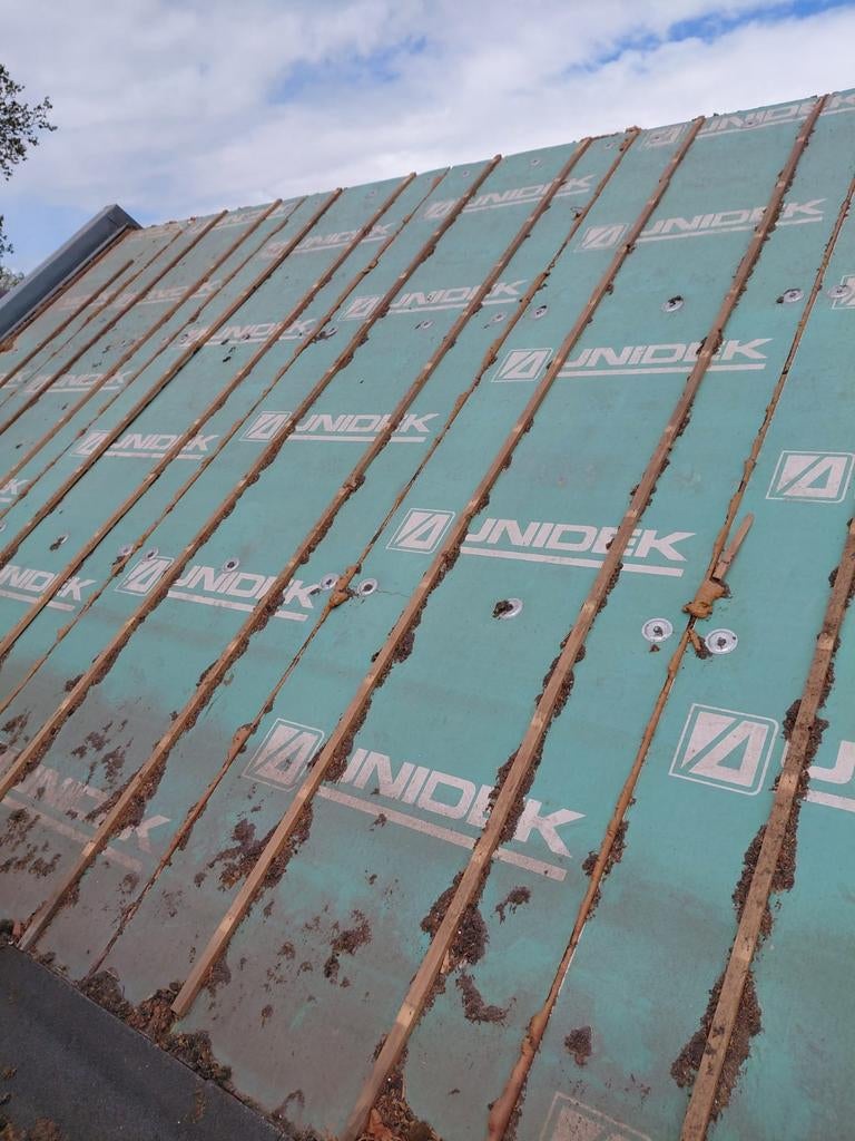 Unidek dakplaten, renovatie dakplaten., Doe-het-zelf en Verbouw, Gebruikt, Overige kleuren, 15 m² of meer, Hout
