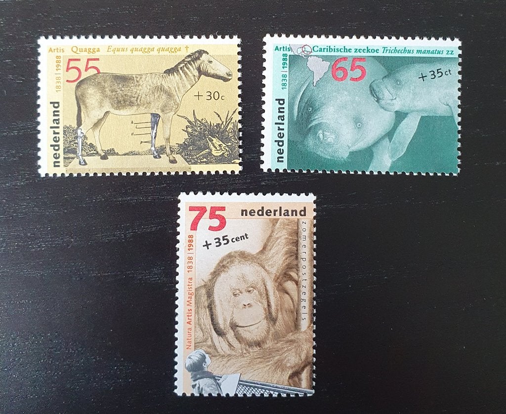 Nederland 1988 Dieren Aap Zeekoe NVPH 1399-1401 postfris, Verzenden, Postfris, Dier of Natuur