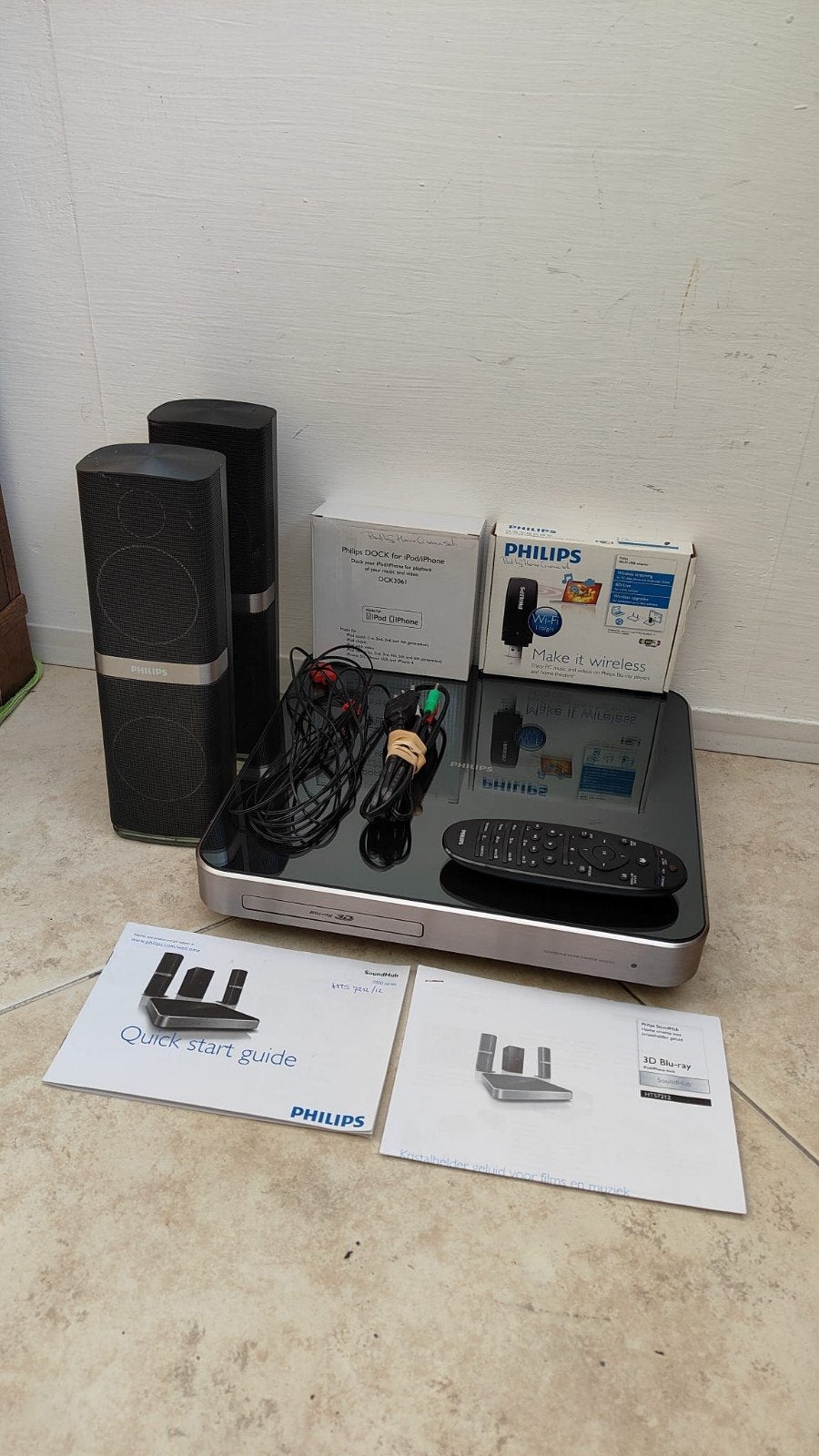 Philips Soundhub Home Cinema Set met 3D Blu-ray Speler, Philips, Gebruikt, 2.1-systeem, 70 watt of meer