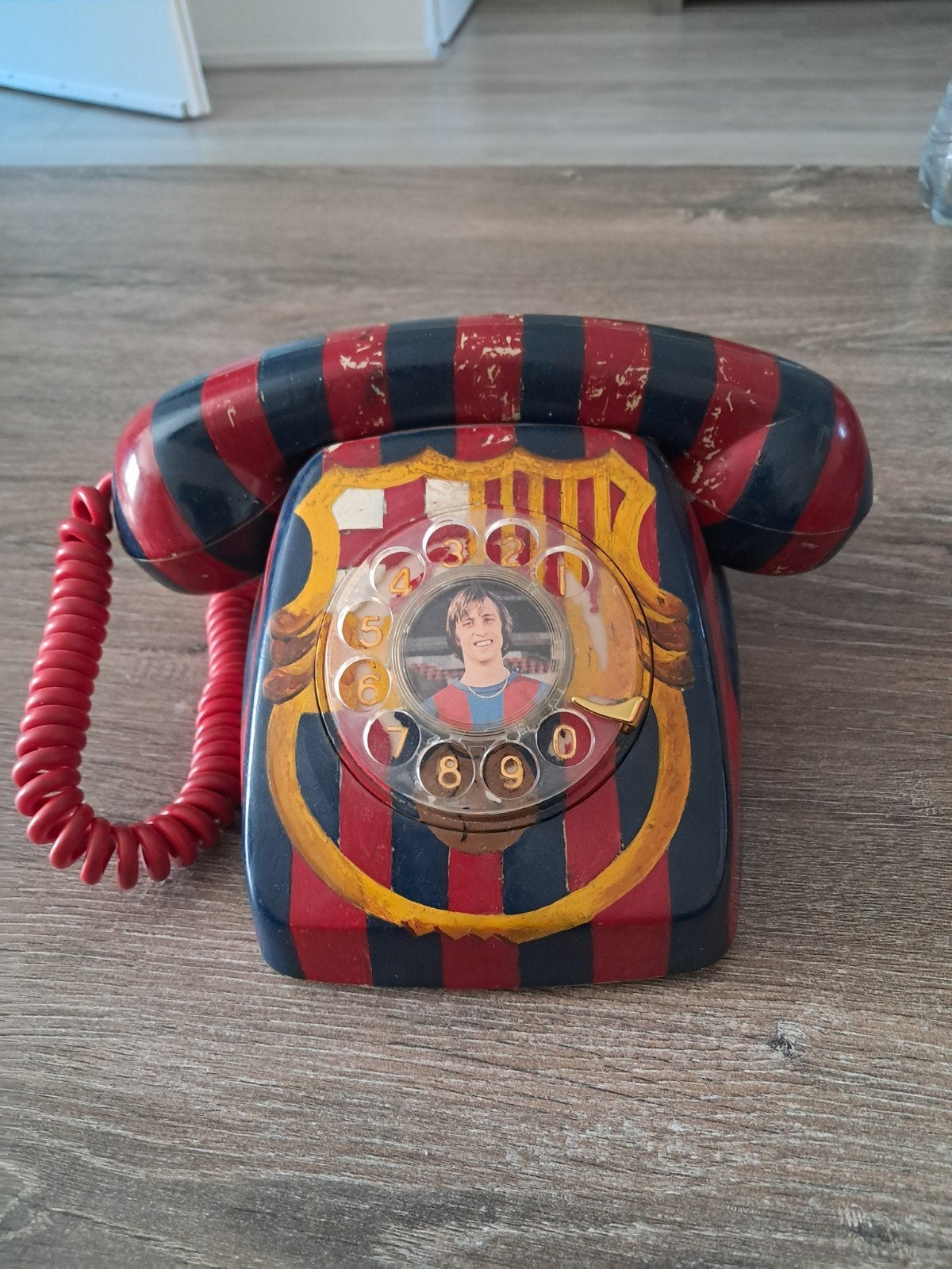 Vintage FC Barcelona draaischijf telefoon - Beschadigd, Ophalen of Verzenden