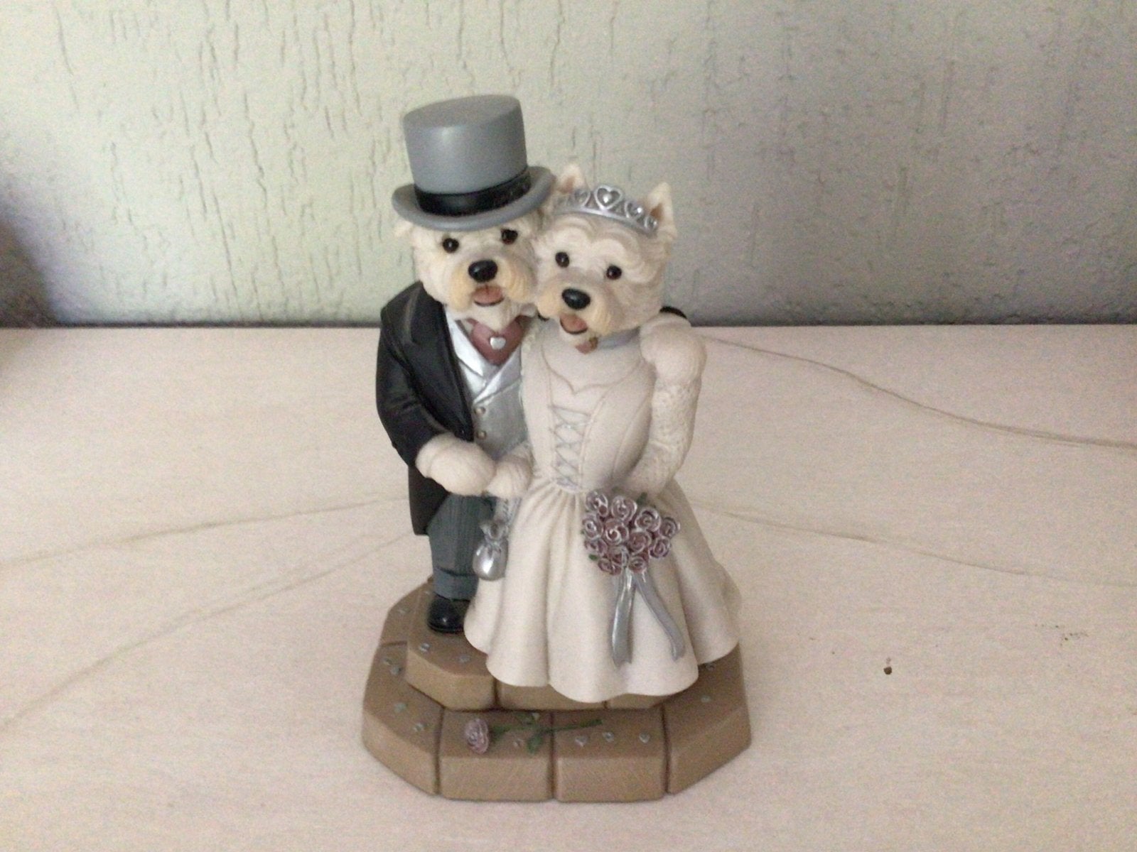 Doggie People Westies 'Forever' Zilveren Huwelijksjubileum, Ophalen of Verzenden, Zo goed als nieuw, Hond of Kat, Beeldje of Figuurtje