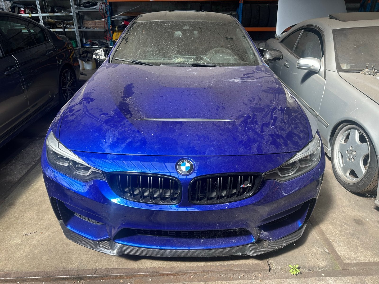 BMW M4 CS 2018 met Schade!, Auto's, BMW, Automaat, Zwart, 4-Serie, Blauw