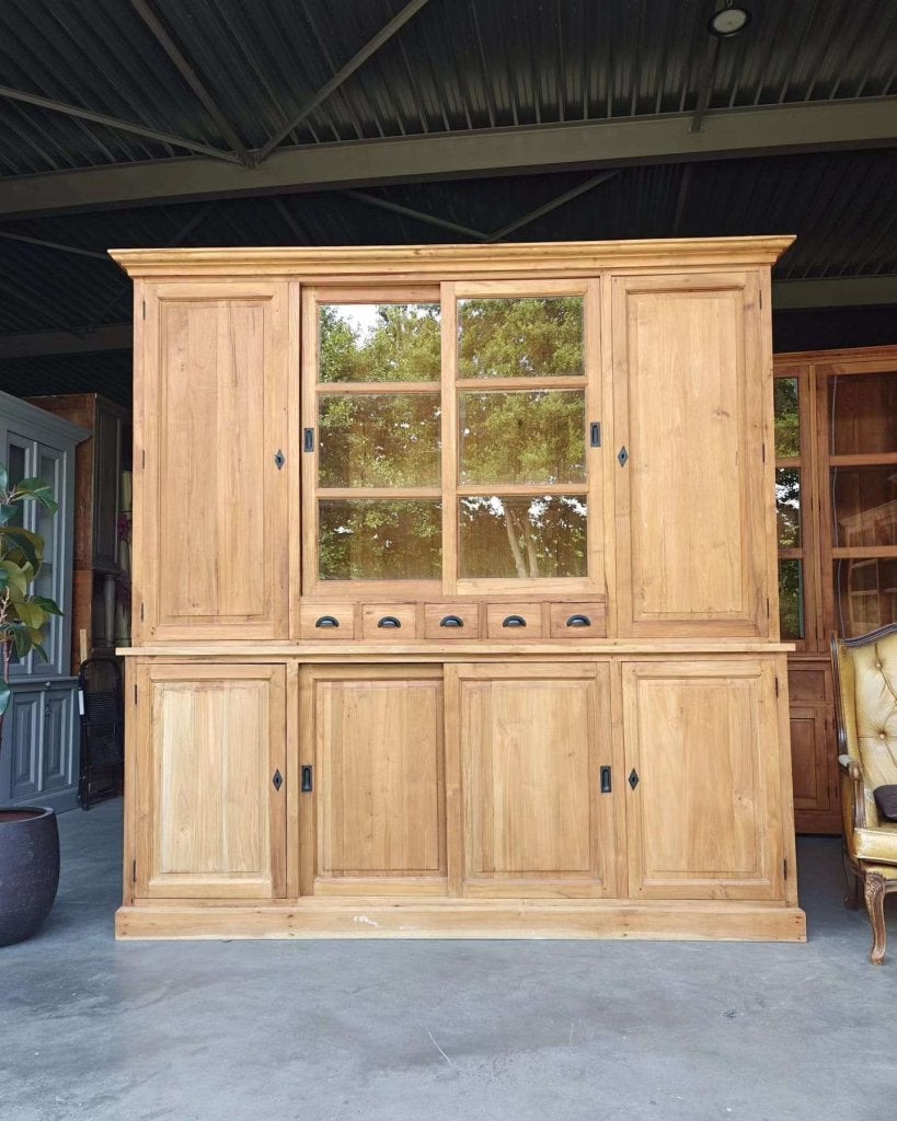 Prachtige teak winkelkast | Buffetkast gesloten deuren #, Gebruikt, Met deur(en), -, 200 cm of meer