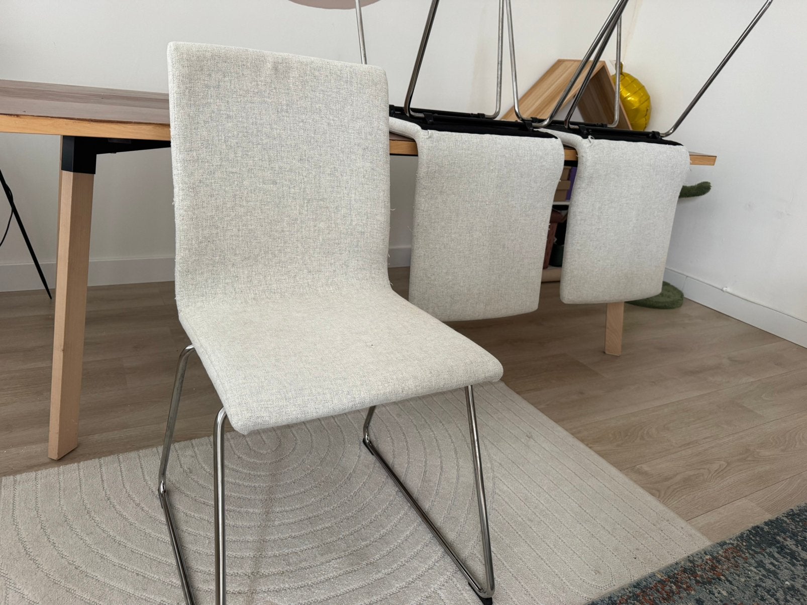 3x grijze Ikea Volfgang stoel, Huis en Inrichting, Ophalen, Gebruikt, Drie, Stof