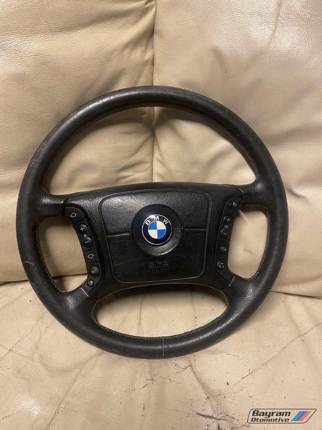 Bmw E39 stuur met airbag E38 mf stuur zwart leder 5-serie, Gebruikt, -, -, Ophalen of Verzenden