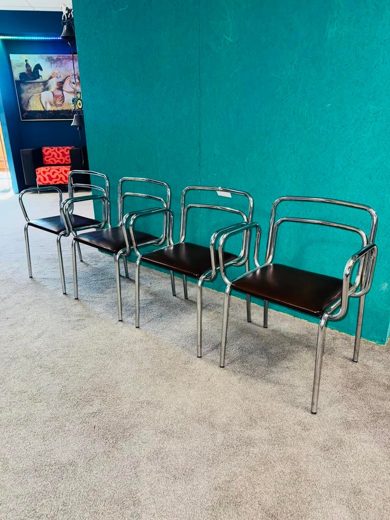 Vintage Midcentiry stoelen buisframe chrome, Huis en Inrichting, Stoelen, Ophalen of Verzenden, A, A, A