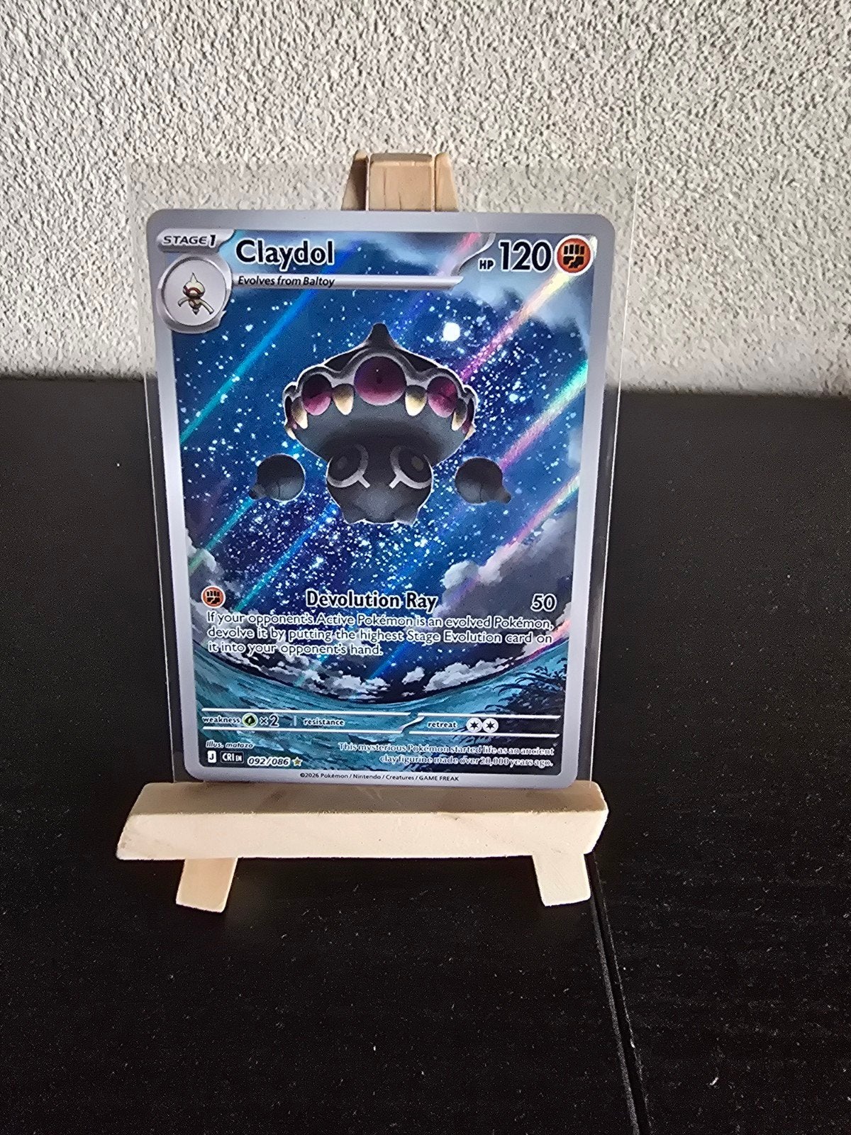 Claydol Full Art 092/086  Chaos Rising Pokémon Kaart, Ophalen of Verzenden, Zo goed als nieuw, Losse kaart, Foil