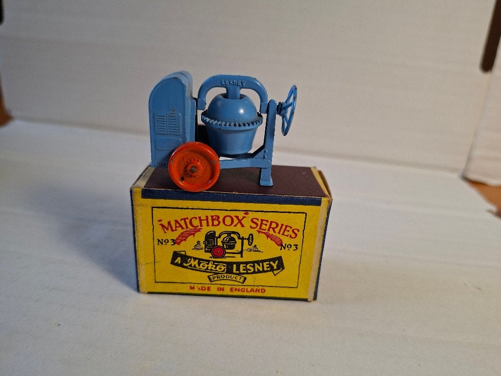 matchbox lesney  #  3A  Cement Mixer in MOKO A script box, Verzenden, Gebruikt, Tractor of Landbouw