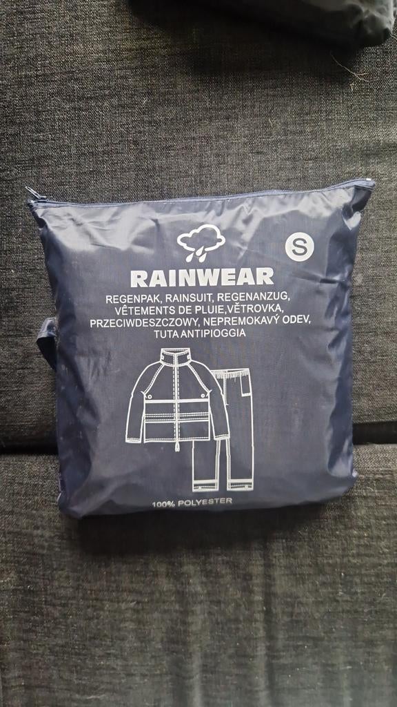 Donkerblauw regenpak maat S (jas en broek), Ophalen of Verzenden, Nieuw, Regenbroek