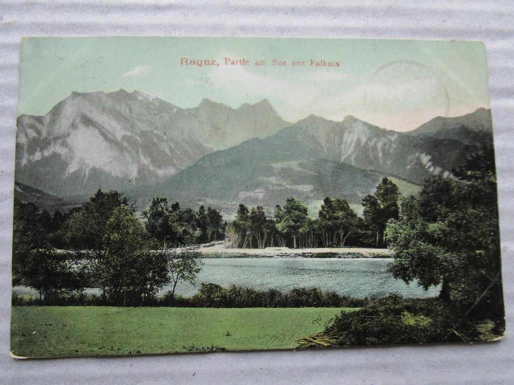 Ansichtkaart Ragaz - Partie am See mit Falknis 1907, Verzenden, Voor 1920, Gelopen, Overig Europa