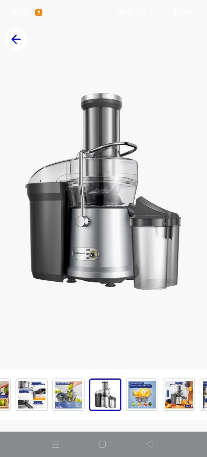 Safecourt Kitchen Sapcentrifuge 1200W - Krachtig & Efficiënt, Ophalen of Verzenden, Zo goed als nieuw