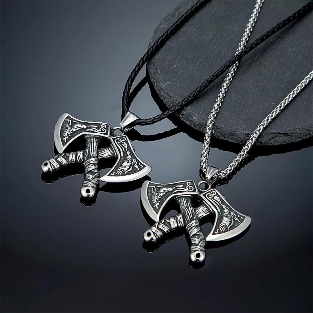 Dubbele Bijl Viking Heren Ketting, Overige kleuren, Verzenden, Nieuw, Overige materialen