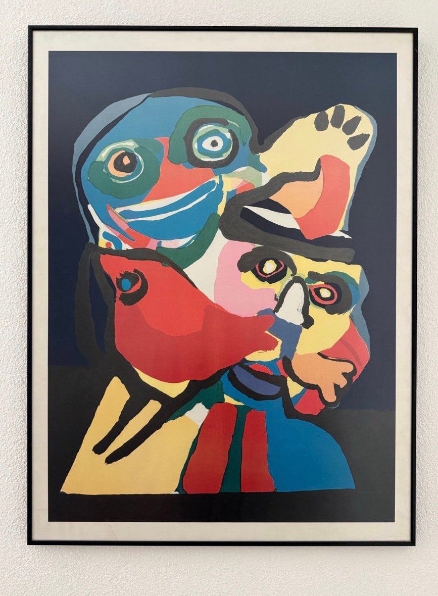Karel Appel - poster in zwarte lijst 50x70cm, Ophalen