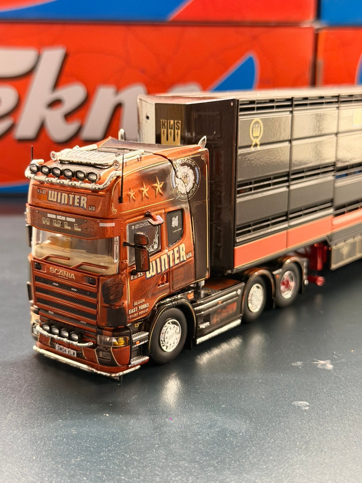 Tekno Scania Winter, Ophalen of Verzenden, Zo goed als nieuw, Bus of Vrachtwagen, Tekno