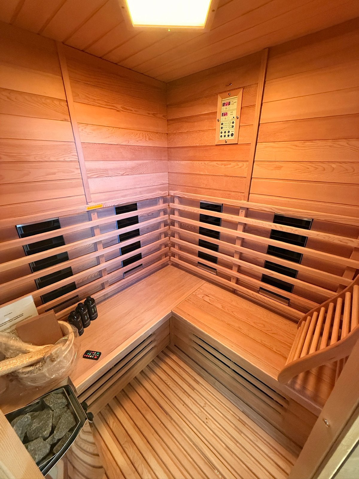 Combi Sauna (Infrarood + Finse sauna) - GRATIS BEZORGING, Ophalen of Verzenden, Zo goed als nieuw, Fins of Traditioneel, Complete sauna