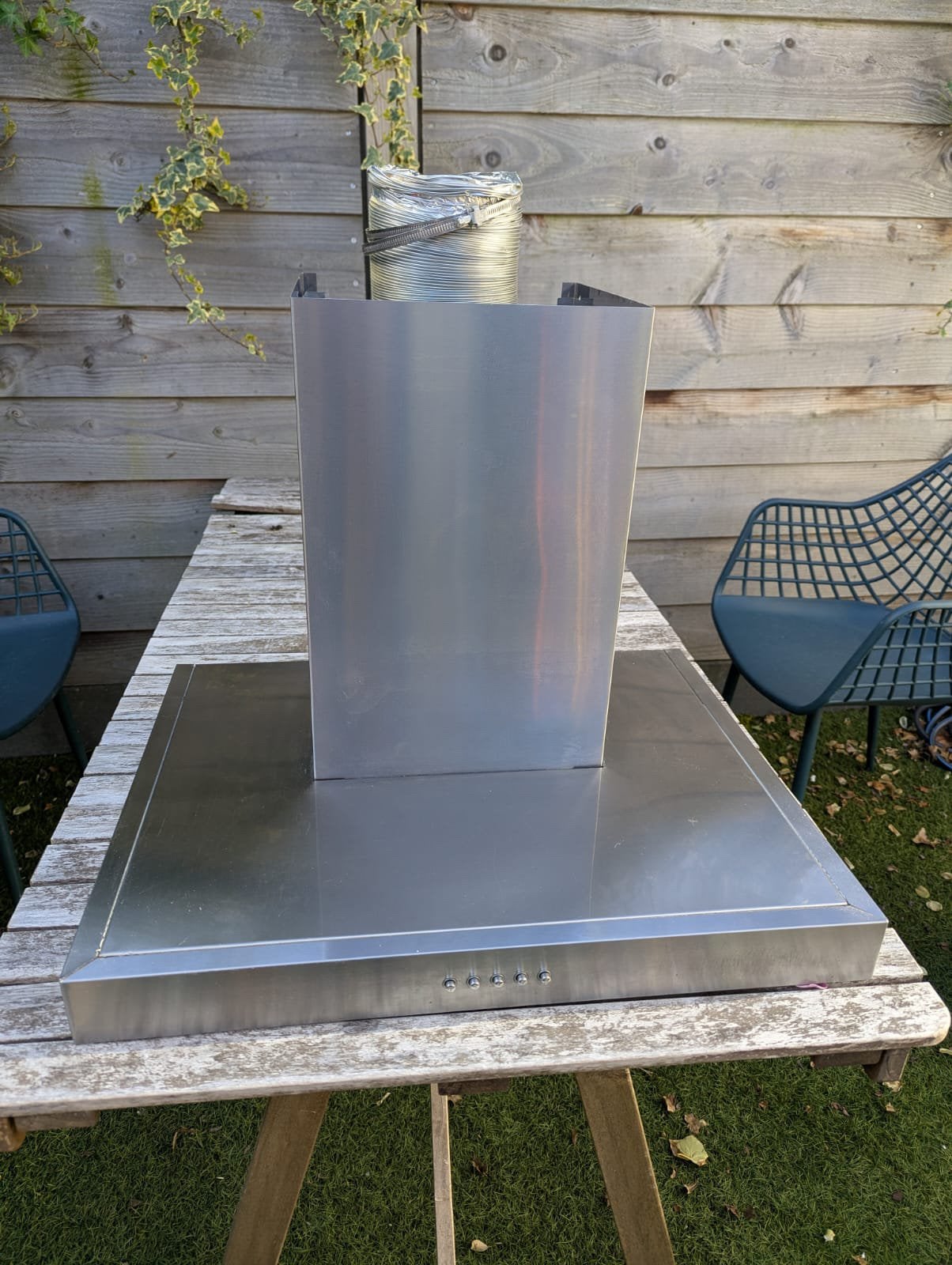 RVS afzuigkap met schoorsteen | 60cm | inclusief afvoerslang, Ophalen, Wandschouwkap, Zo goed als nieuw, Vrijstaand