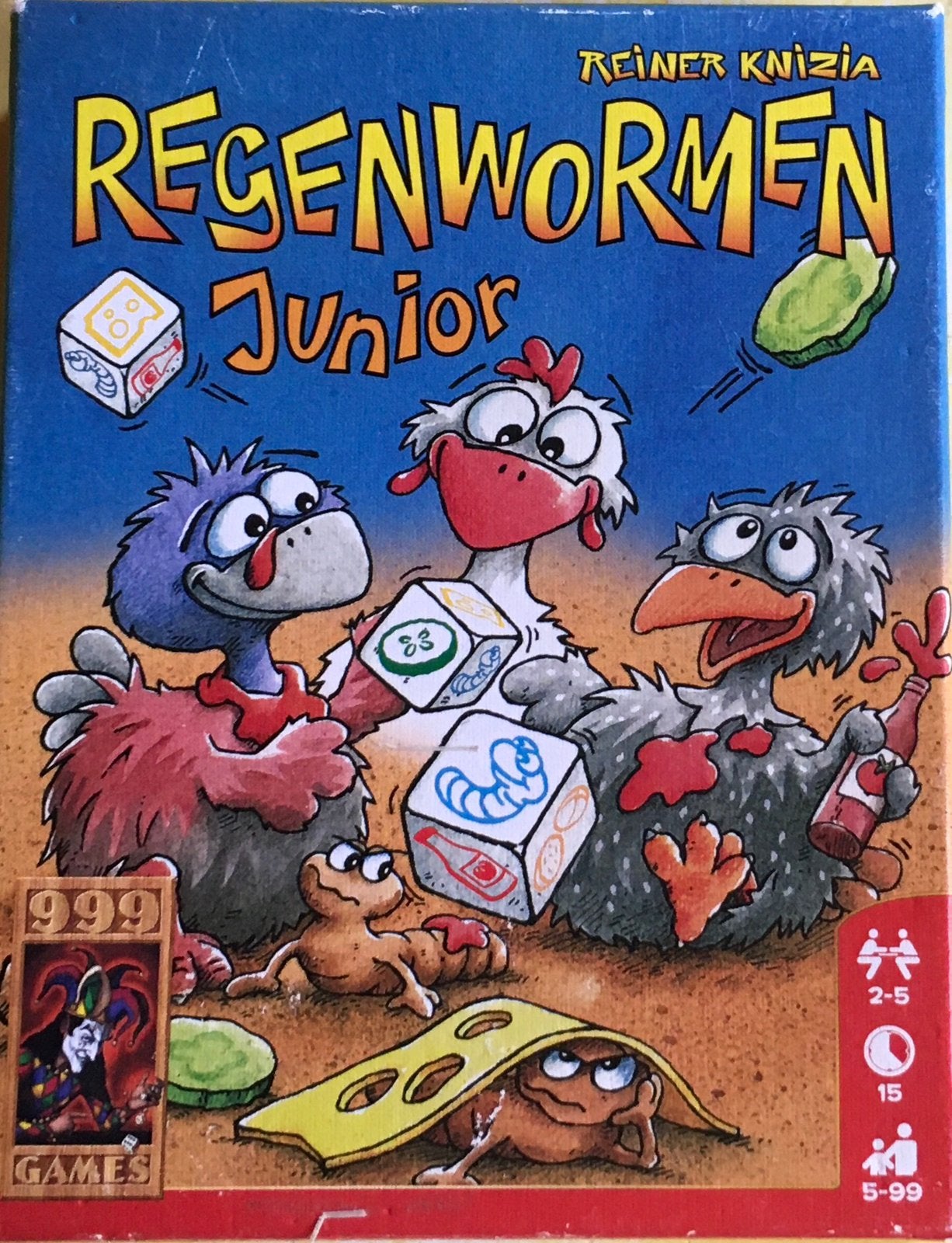 Regenwormen junior - 5-99 jaar - 999 games, Vijf spelers of meer, Ophalen of Verzenden, Zo goed als nieuw, 999 Games