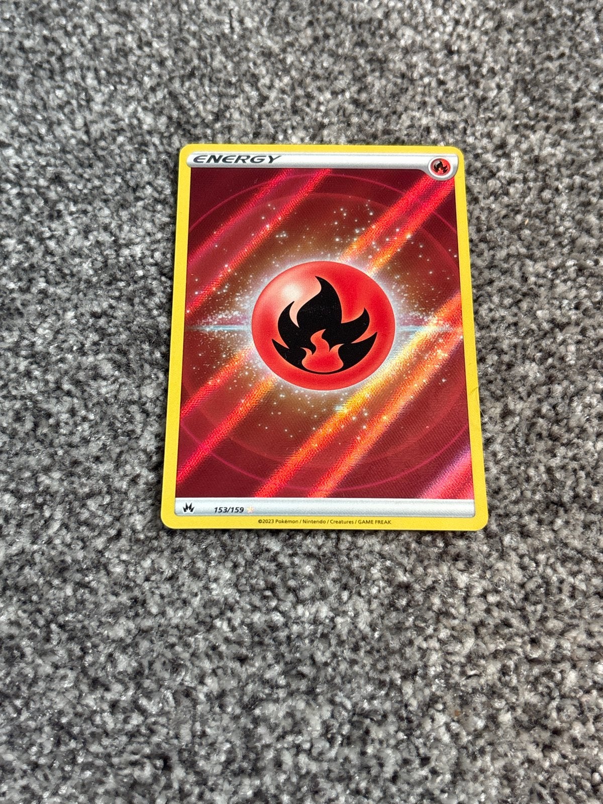Pokémon Kaart: Vuur Energie 153/159 (Foil), Ophalen of Verzenden, Zo goed als nieuw, Losse kaart, Foil