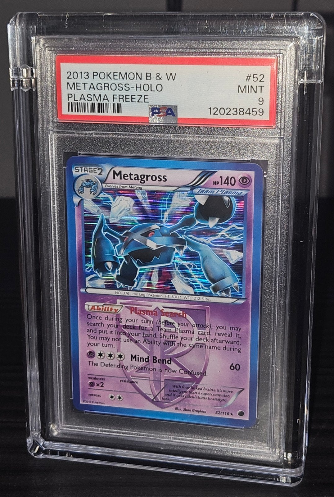 Pokemon - Metagross Holo Plasma Freeze #52 PSA 9 - Low pop, Ophalen of Verzenden
