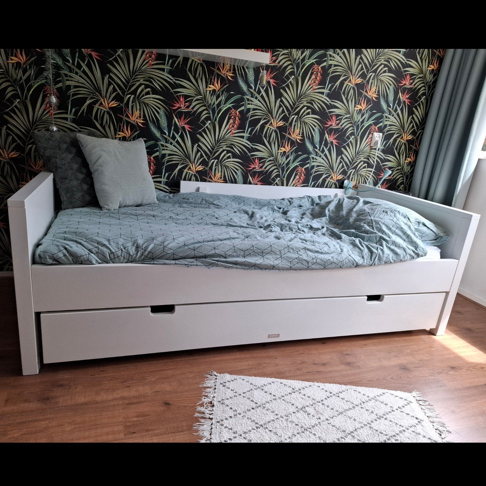 Mooi eenpersoonsbed van het merk Bopita, Ophalen, 85 tot 100 cm, Gebruikt, Lattenbodem