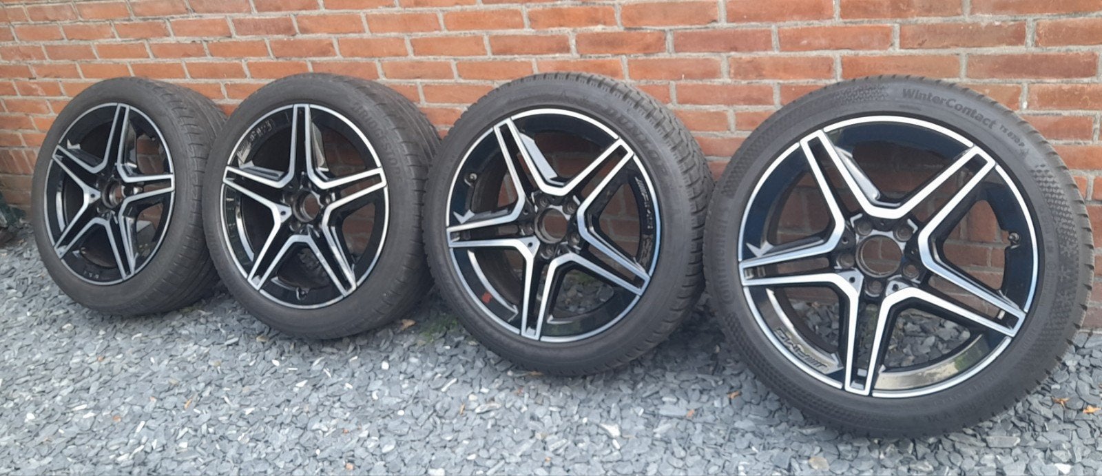 Mercedes AMG velgen 18 inch met banden, 18 inch, Gebruikt, Banden en Velgen, Ophalen of Verzenden