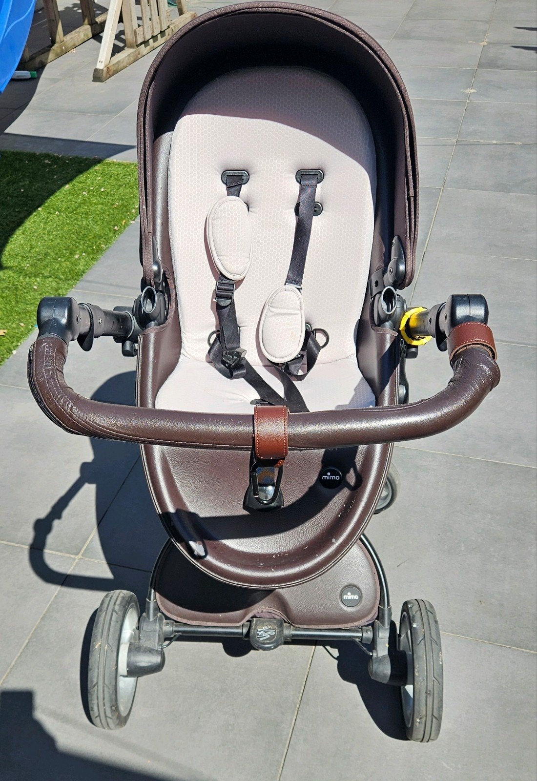 Mima Xari Combiwagen - Bruin Leer, Kinderen en Baby's, Kinderwagens en Combinaties, Ophalen of Verzenden