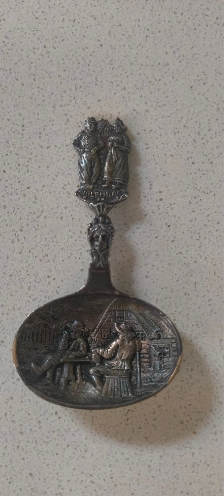 verzilverd antiek lepetje uit Volendam, Ophalen of Verzenden