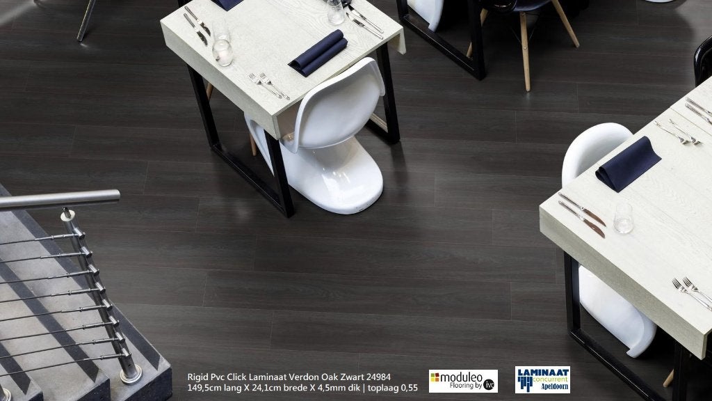 Moduleo Pvc click Laminaat Verdon Oak Zwart  | toplaag 0,55, 75 m² of meer, Zwart, Nieuw, Ophalen of Verzenden