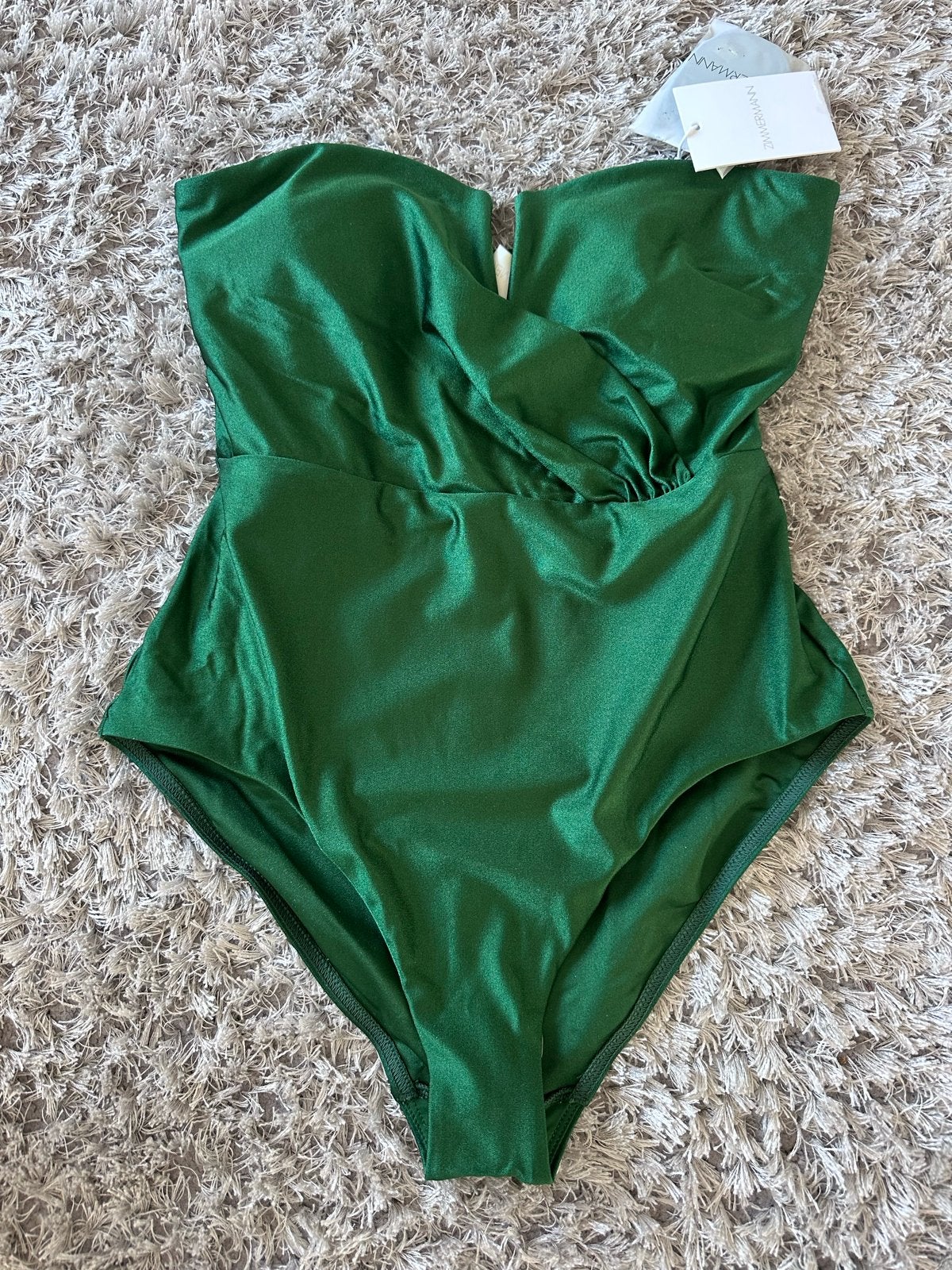 Zimmermann Everley V Wire Bandeau Badpak - Nieuw, Ophalen of Verzenden, Nieuw, Groen, Badpak