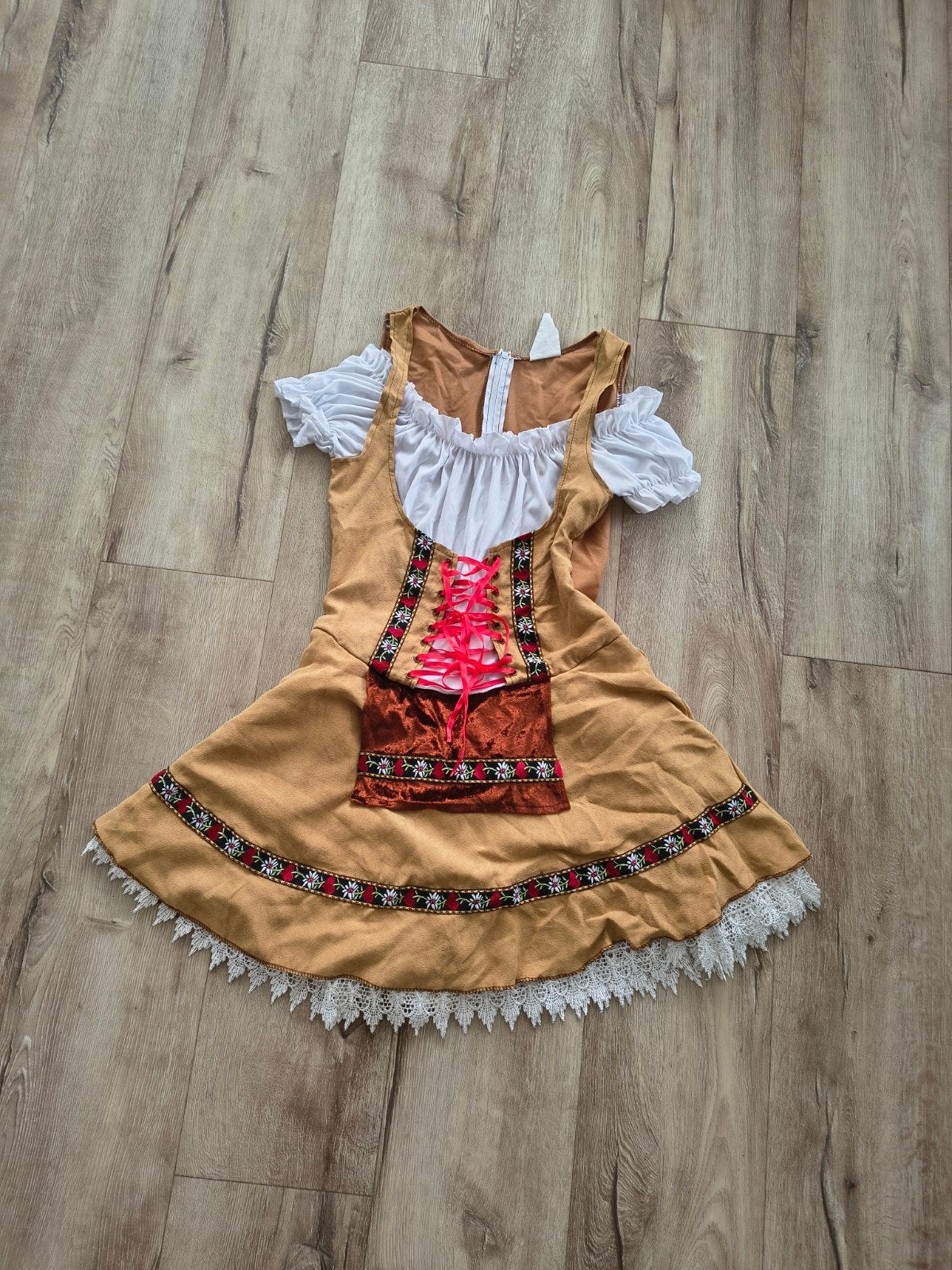 Prachtige bruine Tiroler jurk, Oktoberfest jurk, Heidi 36-S., Carnaval, Onb, Ophalen of Verzenden, Kleding