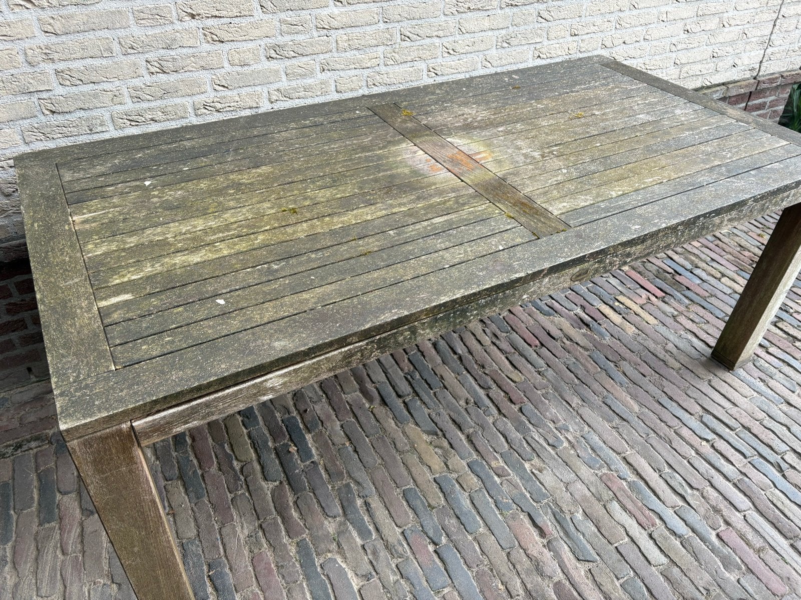 Robuuste teakhouten tuintafel - 200x100 cm, Ophalen, Gebruikt, Rechthoekig, Teakhout